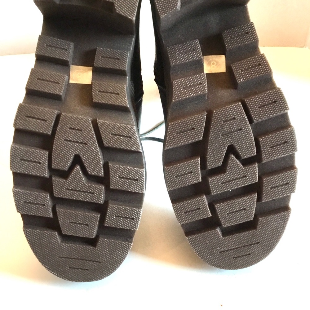 🆕TAHARI MELISSA Chunky Combat Ankle Boot Brown Vegan Leather Lace/Zip up Size-10 - Picture 16 of 16
